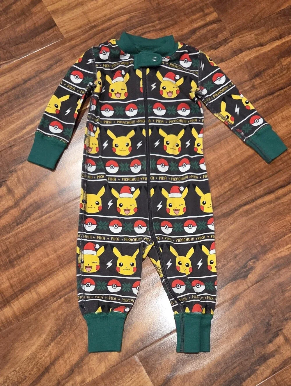 Hanna Andersson EUC 3-6 Months  Holiday Pokemon Print One-Piece Pj Romper